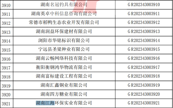 2023年湖南江海，“高新技術(shù)企業(yè)”復(fù)審順利通過！